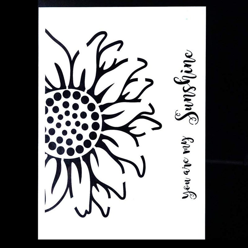 SLGIFT DIY Decorative Sunflower Stencil Template for Painting on Walls Furniture Crafts (A4 Size) - Image 2